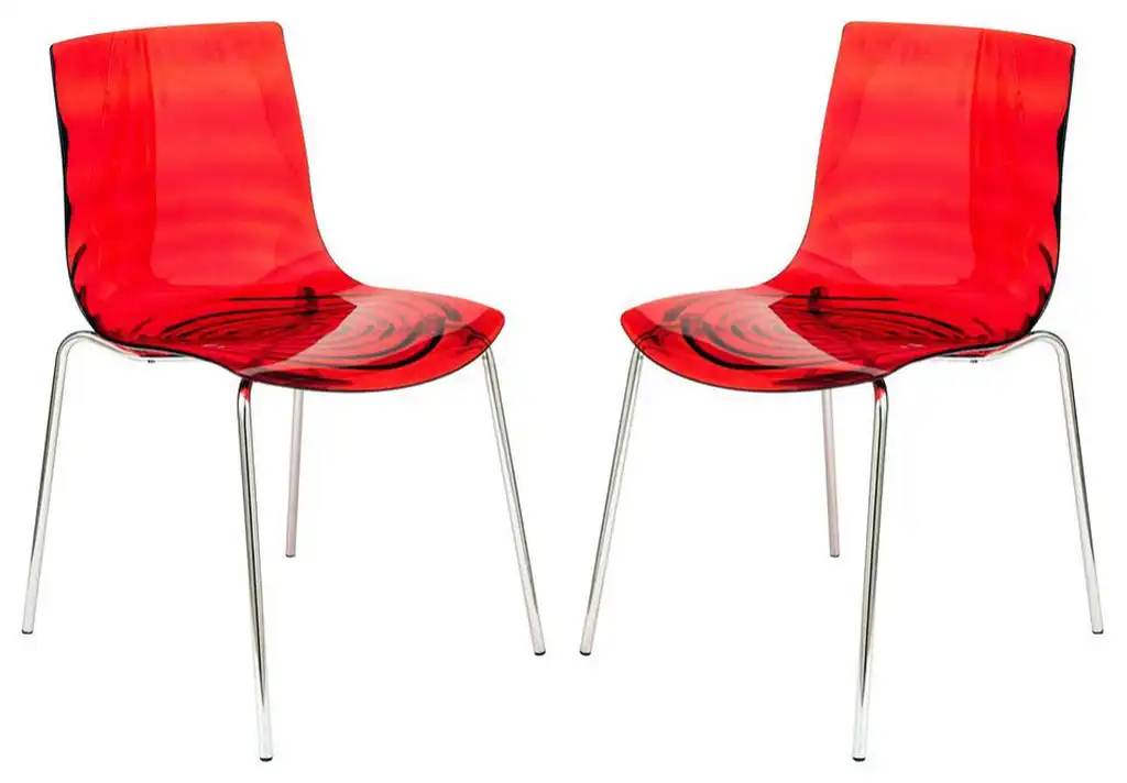 LeisureMod Astor Water Ripple Design Dining Chair Set of 2 AC20TR2
