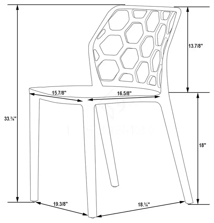 LeisureMod Modern Dynamic Dining Chair, Set of 4 Clear