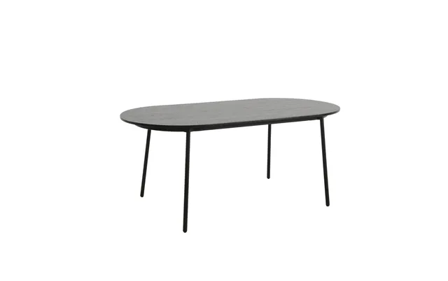 LeisureMod Tule 71" Oval Dining Table With MDF Top and Steel Legs, Black