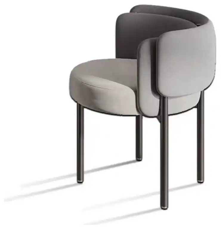 Light Luxury Technology Cloth Art Dining Chair, Grey