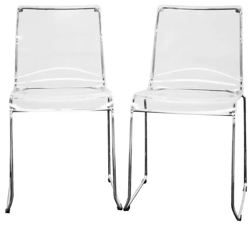 Lino Transparent Clear Acrylic Dining Chair, Set of 2