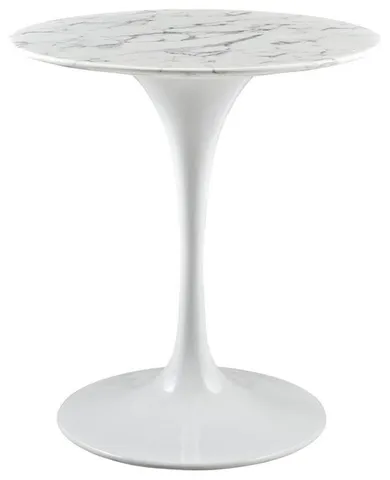Lippa 28" Artificial Marble Dining Table EEI-1128, White
