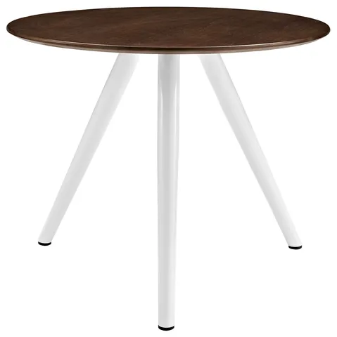 Lippa 36" Round Walnut Top Dining Table With Tripod Base, Walnut