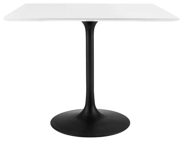 Lippa 36" Square Wood Top Dining Table Black White