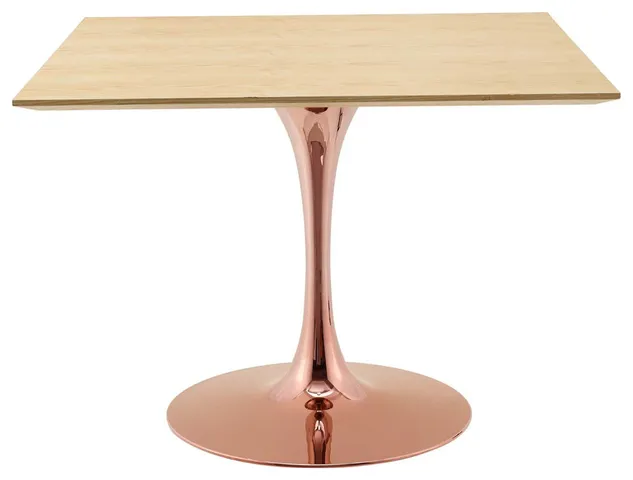 Lippa 40" Square Wood Dining Table, Rose Natural