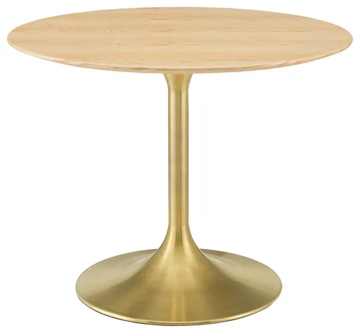 Lippa 40" Wood Dining Table, Gold Natural