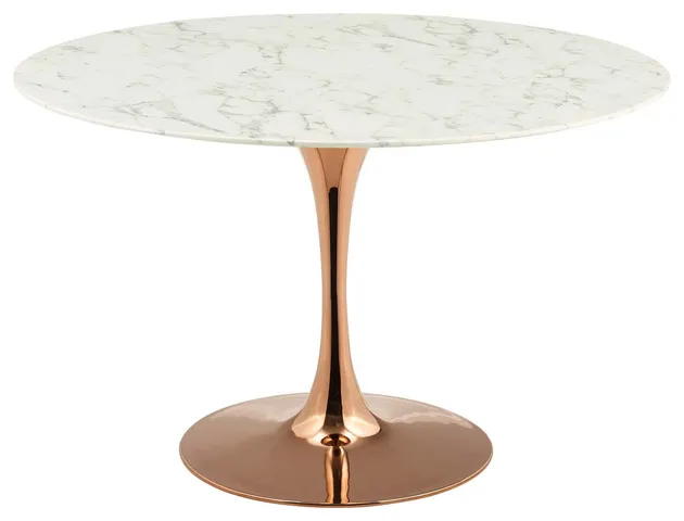 Lippa 47" Round Artificial Marble Dining Table