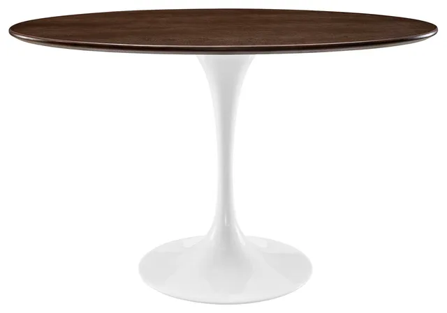 Lippa 48" Oval Walnut Dining Table, Walnut