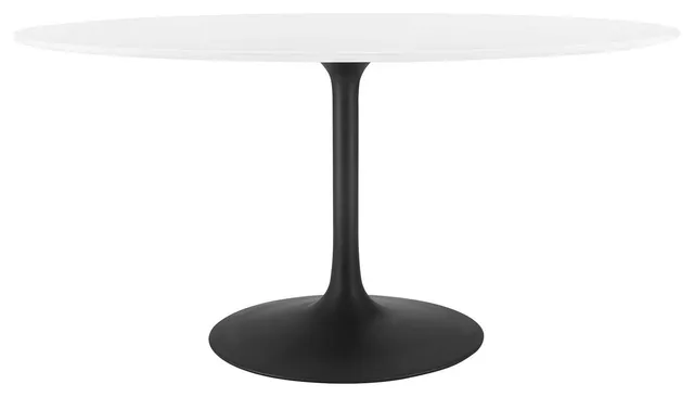 Lippa 60" Oval Wood Top Dining Table Black White