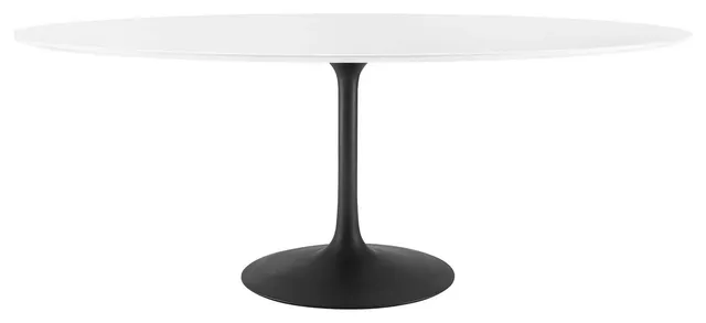 Lippa 78" Oval Wood Dining Table Black White