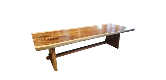 Live Edge Suar Wood Solid Slab Conference Table, 118"