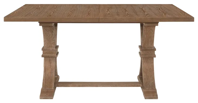 Luoma Rustic Wood Expandable Dining Table, Natural