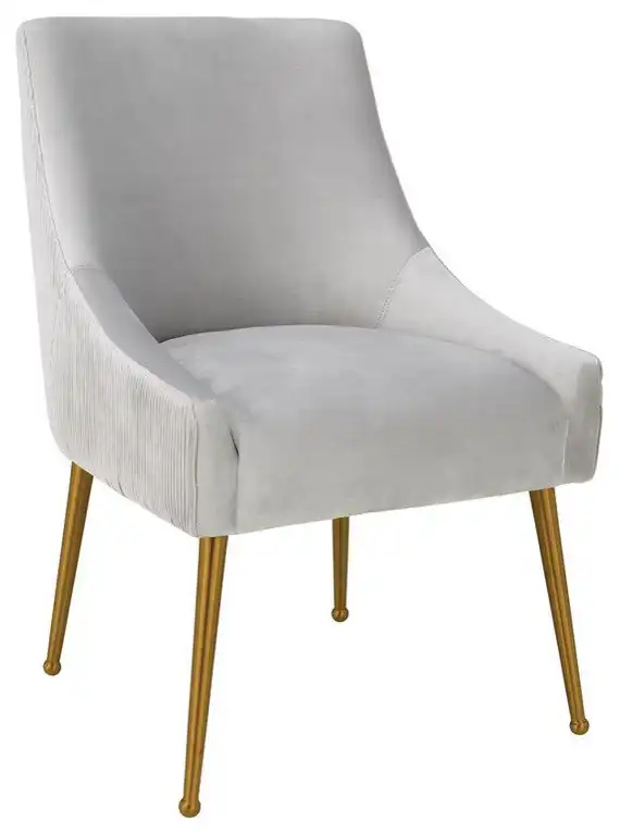 Luxe Grey Velvet Side Chair, Belen Kox