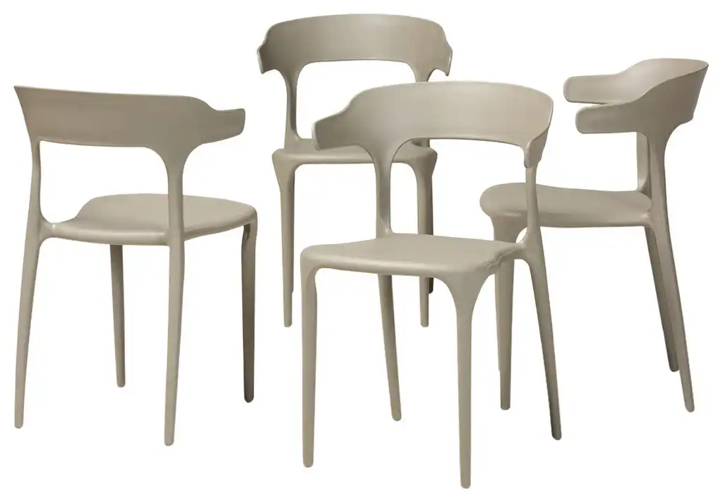 Mable Transitional 4-Piece Dining Chairs, Beige