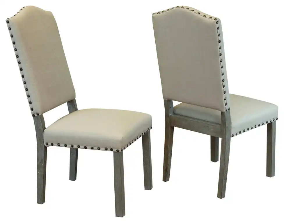 Maceda Linen Dining Chairs, Set of 2, Ivory