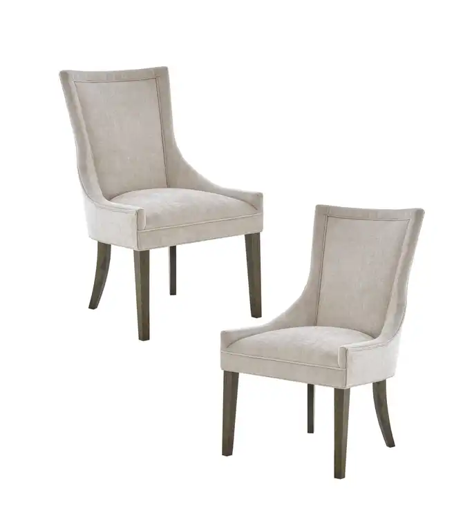 Madison Park Signature All-Over Welting Dining Chairs Set of 2, Cream