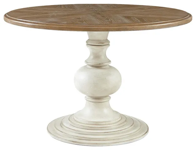 Madison Park Wood  Mid-century Modern Dining Table, Reclaimed Walnut/Antique Cream, Dining Table