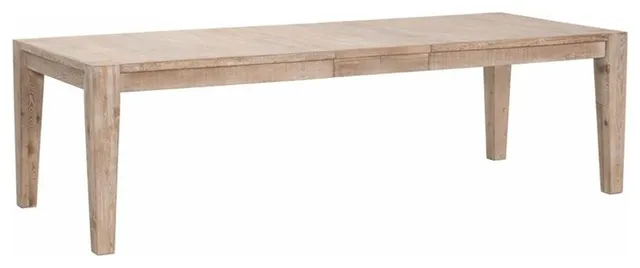 Maklaine Extendable Dining Table in Smoke Gray and Brushed Gold