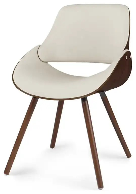 Malden  Bentwood Dining Chair in Cream Faux Leather