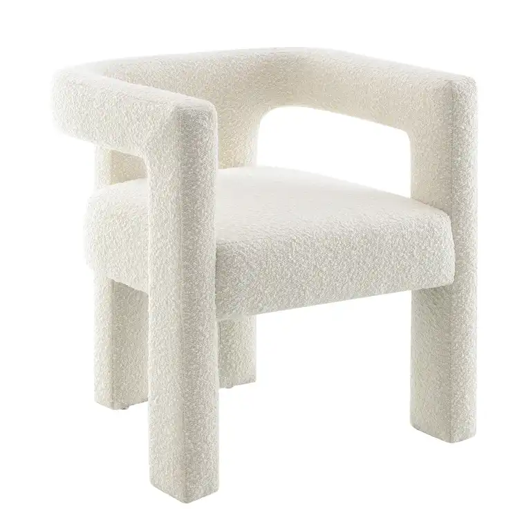 Mandy Boucle Fabric Dining Chair, Ivory