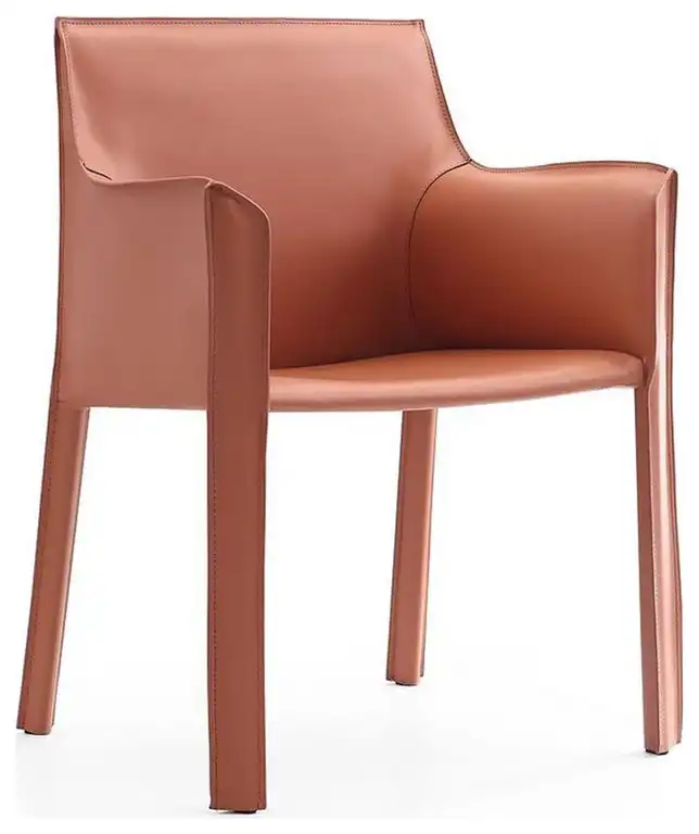 Manhattan Comfort Vogue Faux Leather & Metal Armchair in Pink
