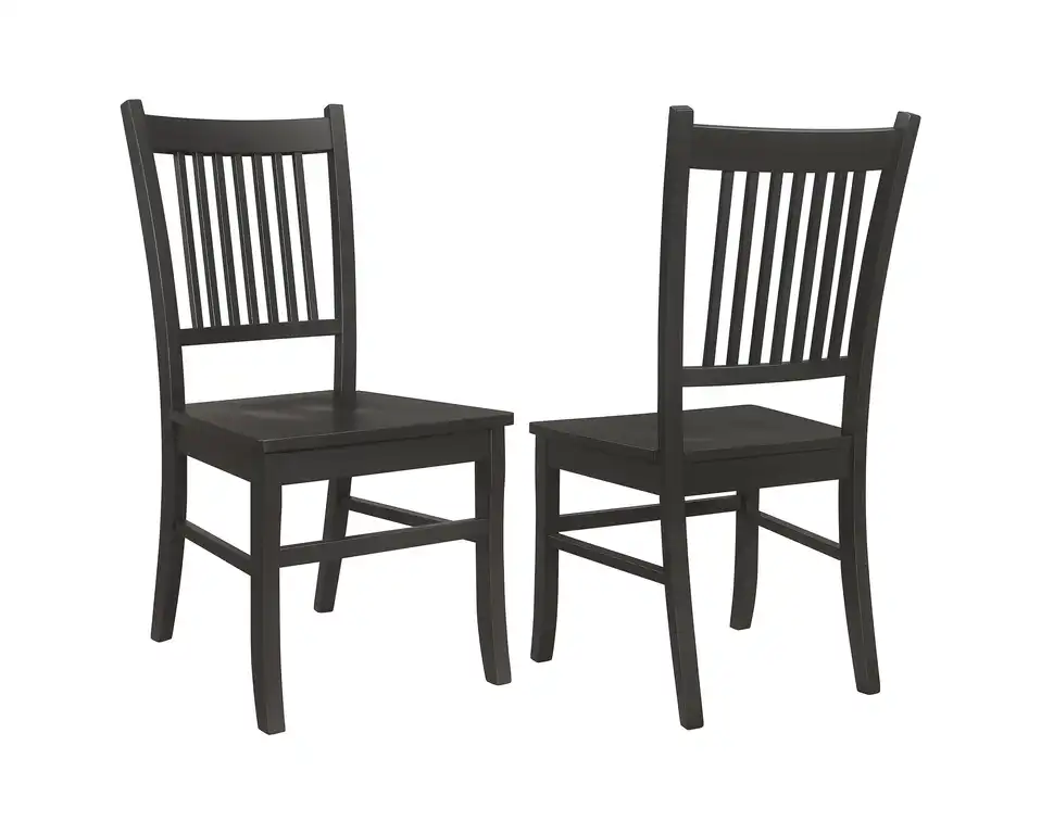 Marbrisa Wood Dining Side Chair Matte Black, Set of 2