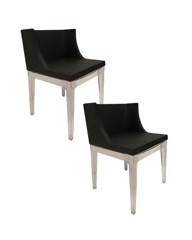 Marcia Faux Leather Dining Chairs, Set of 2, Black