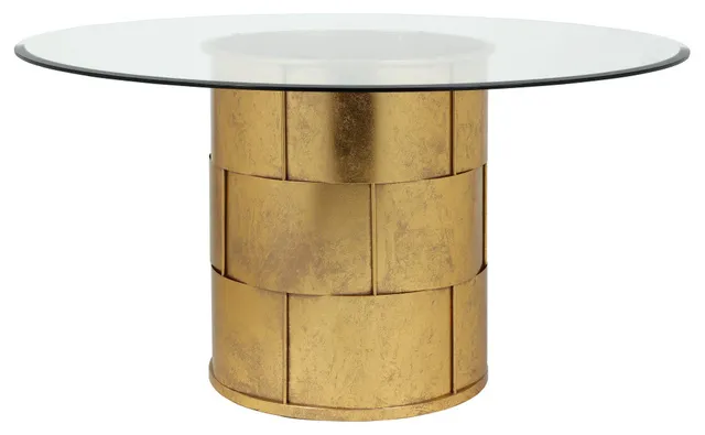 Margot Dining Table, Gold Leaf