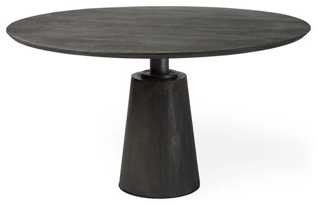 Maxwell Dark Brown Solid Wood 54" Round Dining Table