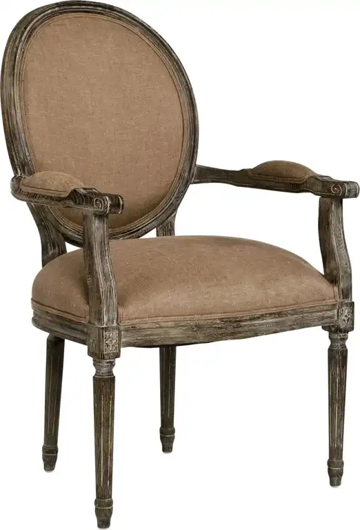 Medallion Linen Arm Chair - Copper Linen