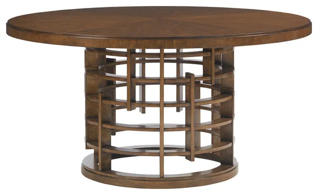 Meridien Round Dining Table With Wooden Top