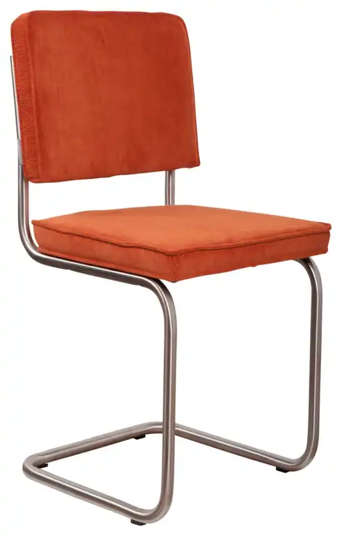 Metal Rib Dining Chairs (2) | Zuiver Ridge, Orange