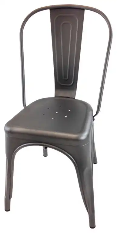 Midcentury Metal Dining Chairs, Set of 4, Gun Metal