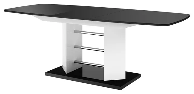 Mimosa 3 Extendable Dining Table, Black/White