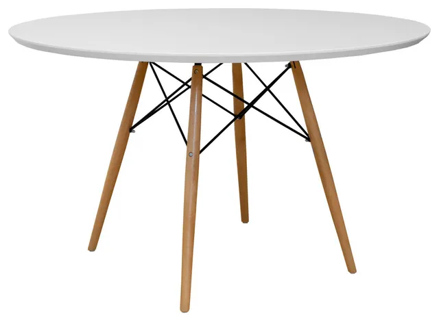 Mod Made Paris Tower Round Table Wood with Legs
