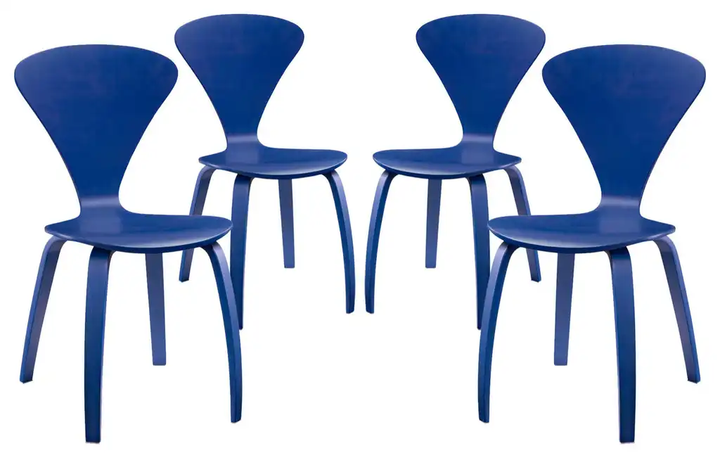Modern Blue Vortex Dining Chairs Set of 4