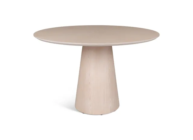 Modern Brazilian Mona Wooden Top Round Dining Table Nevoa