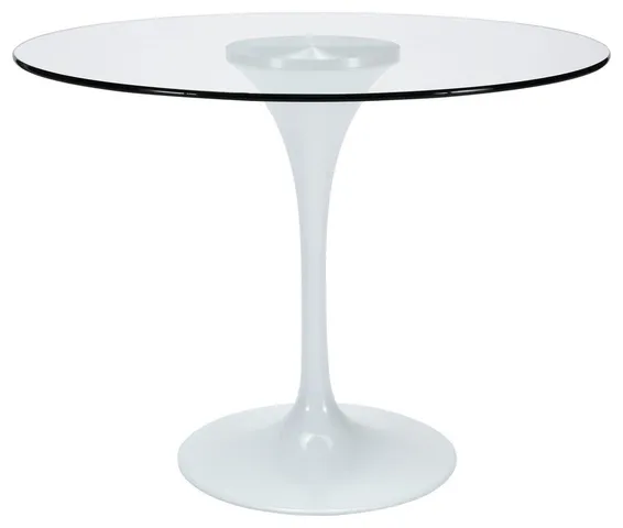 Modern Contemporary Kitchen 40" Glass Dining Table Clear