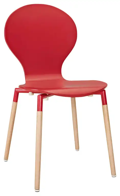 Modern Contemporary Kitchen Wood Dining Chair Red