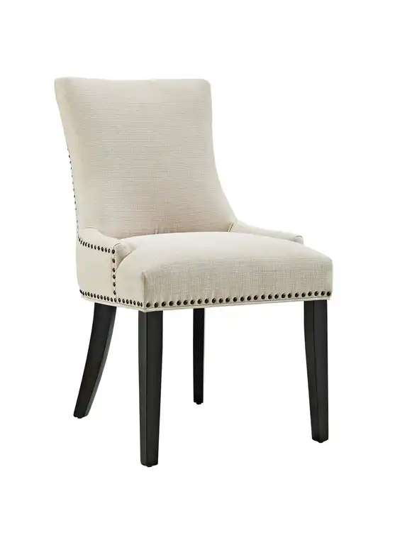 Modern Contemporary Urban Design Kitchen Room Dining Chair, Beige, Fabric Wood