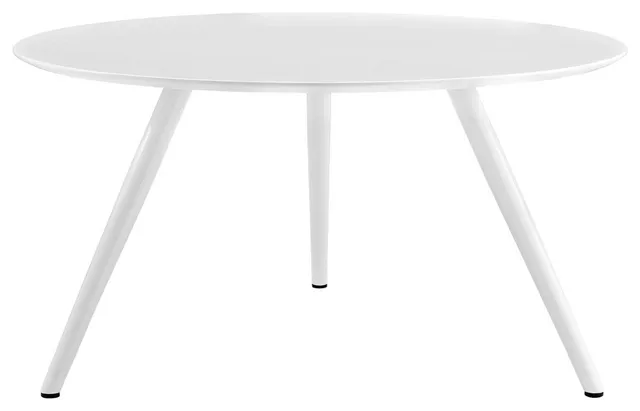 Modern Contemporary Urban Design Mid Century Round Top Dining Table, White, Wood