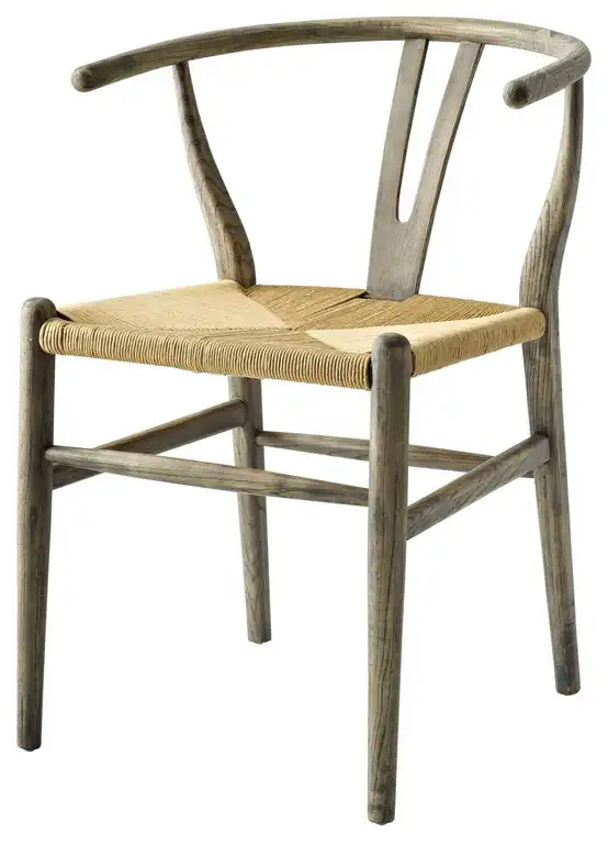Modern Contemporary Urban Living Design Dining Room Side Chair, Wood, Gray