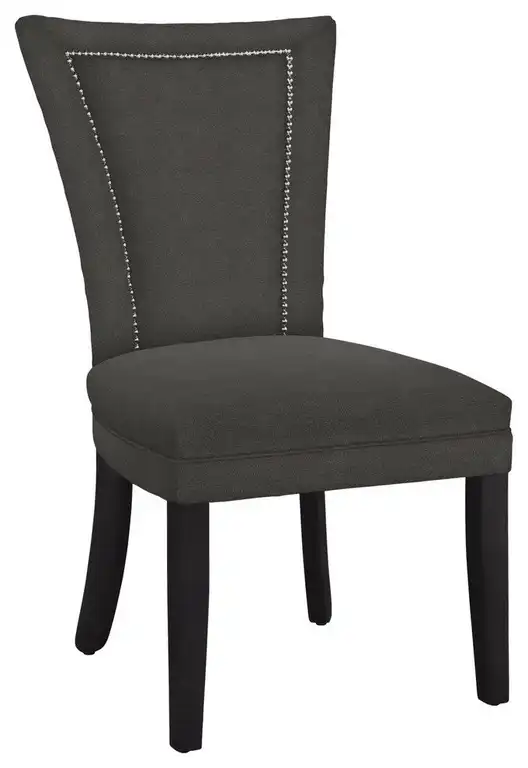 Modern Hekman Woodmark Jeanette Dining Chair With Dark Nickel Nailhead Trim