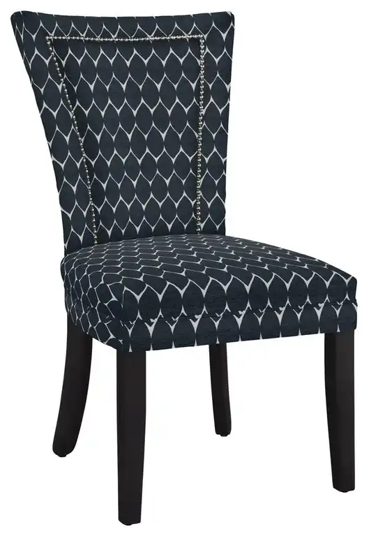 Modern Hekman Woodmark Jeanette Dining Chair With Dark Nickel Nailhead Trim