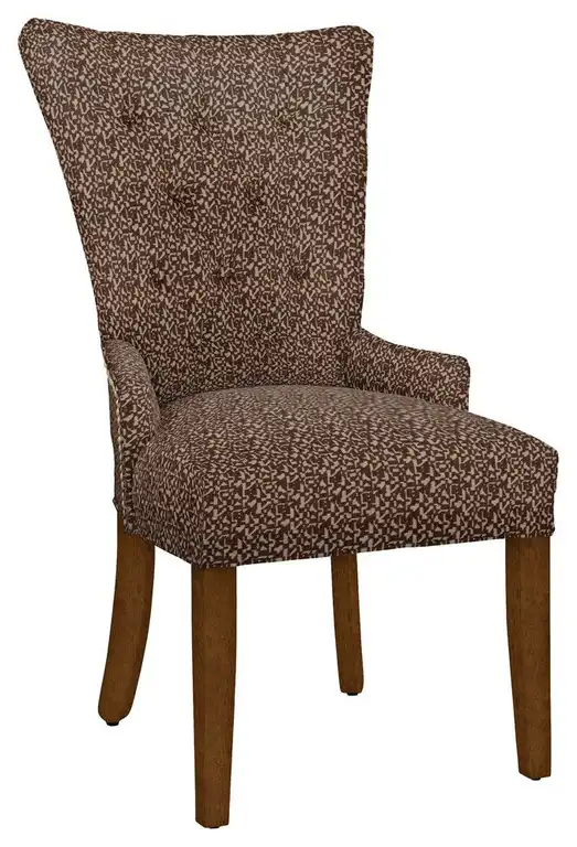 Modern Hekman Woodmark Sandra Dining Chair With Antique Brass Nailhead Trim