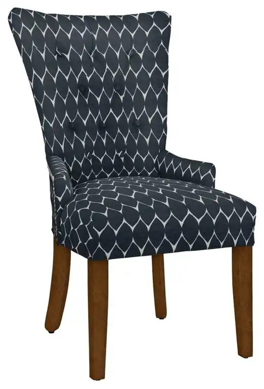 Modern Hekman Woodmark Sandra Dining Chair With Dark Nickel Nailhead Trim