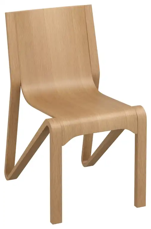 Modern Solid Wood/Oak Veneer Dining Chair, Set of 2, Natural