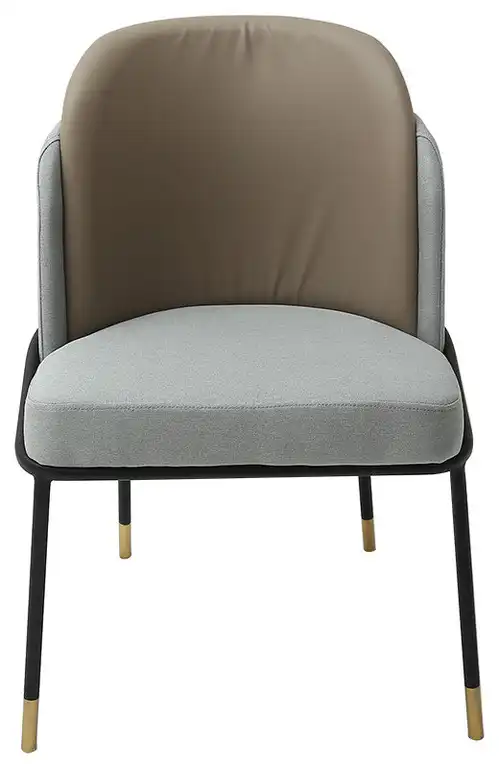 Modern Upholstered Linen Cushion Dining Chair with Armrest Set of 2, Khaki