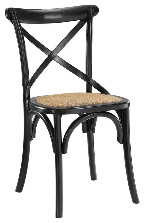 Modern Urban Contemporary Dining Side Chair, Black Wood