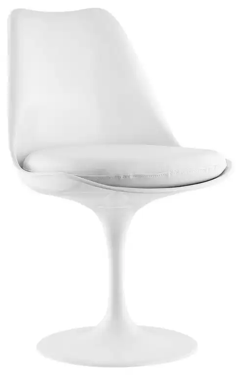 Modern Urban Contemporary Dining Vinyl Side Chair, White Plastic